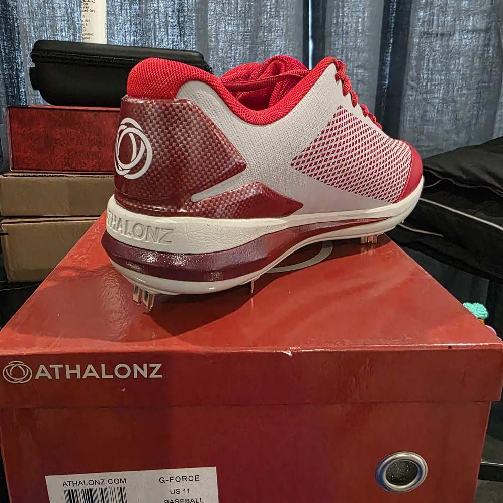 Men's Red and White Cleats